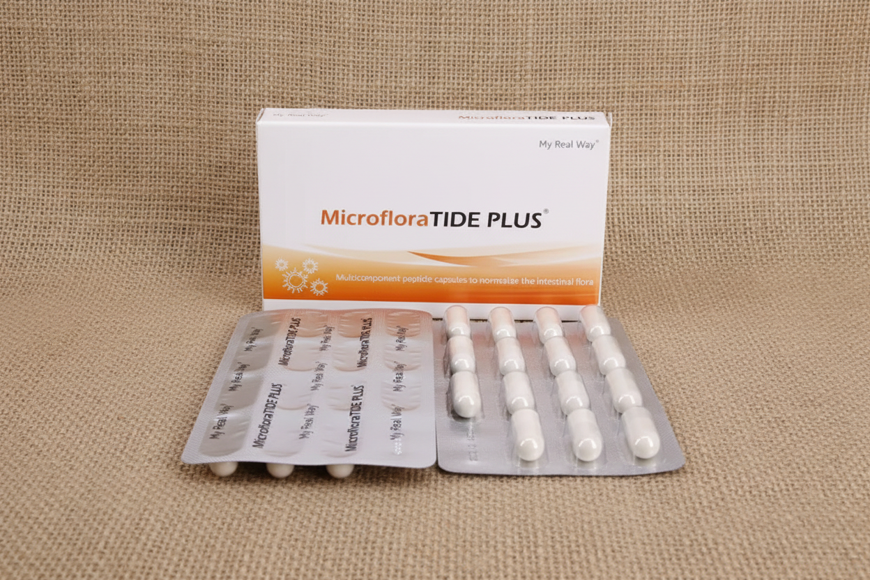 Maisto papildas žarnyno mikroflorai Microflora TIDE PLUS su peptidais,30kaps.