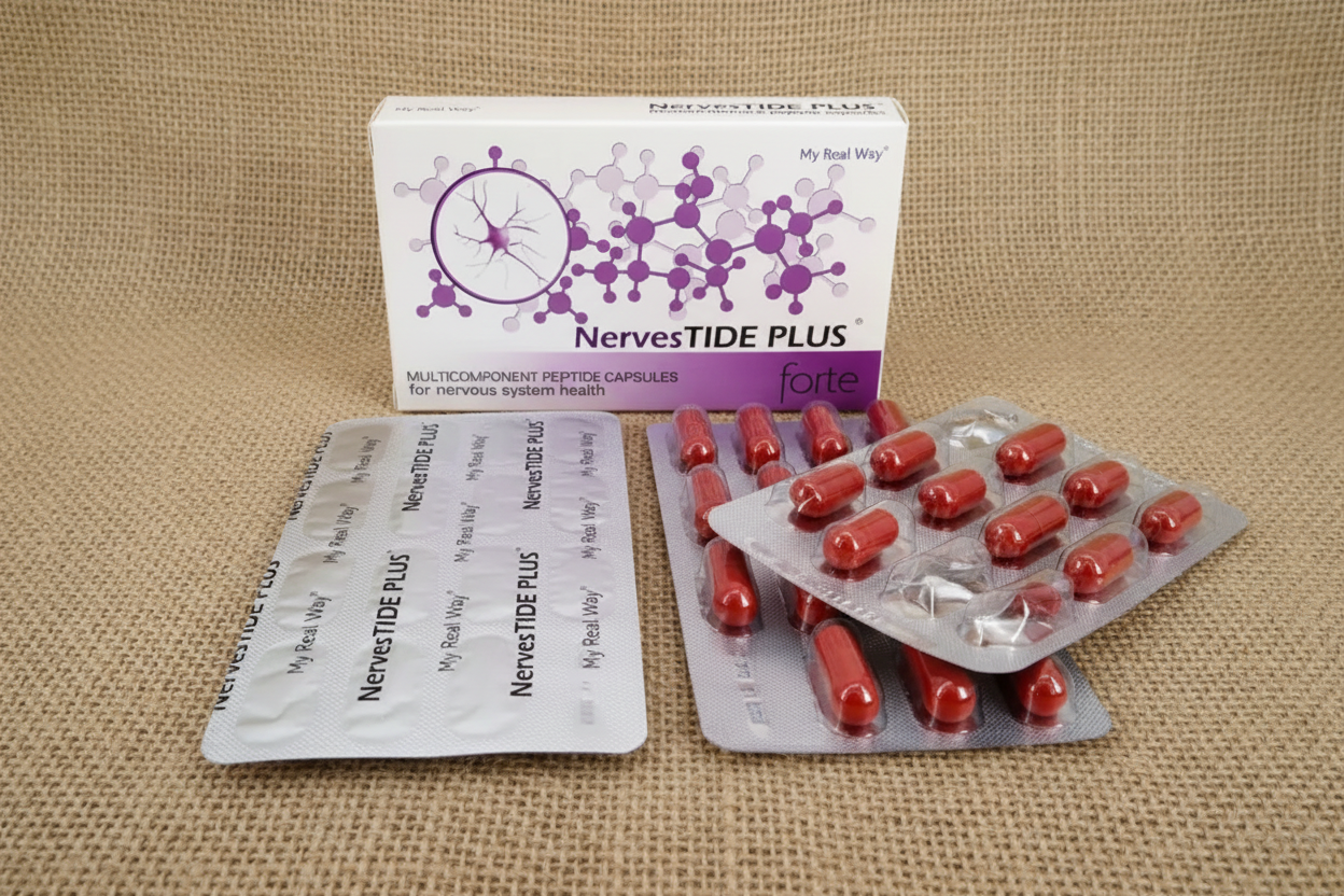 Maisto papildas nervų sistemai NervesTIDE PLUS forte su peptidais,30 kaps.