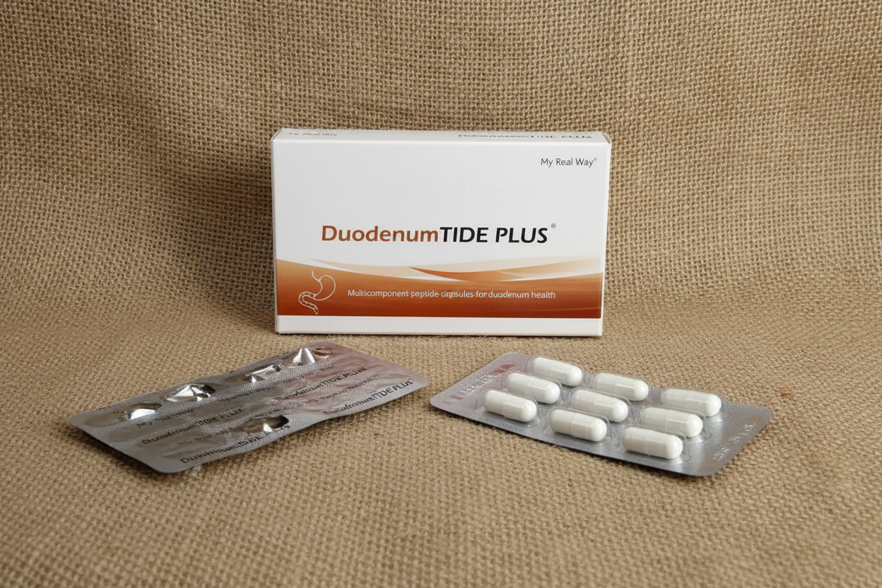 Maisto papildas dvylikapirštės DuodenumTIDE PLUS su peptidais,30kaps.