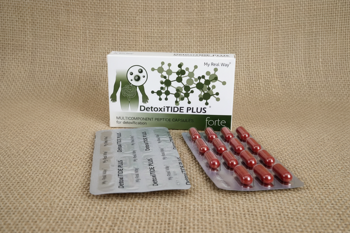 Maisto papildas detoksikacijai DetoxiTIDE PLUS forte su peptidais ,30kaps.