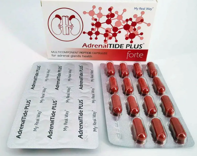 Maisto papildas antinksčiams AdrenalTIDE PLUS forte su peptidais,30 kaps.
