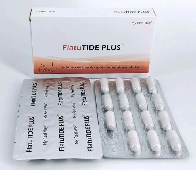 Maisto papildas nuo vidurių pūtimo Flatu TIDE PLUS su peptidais,30kaps.