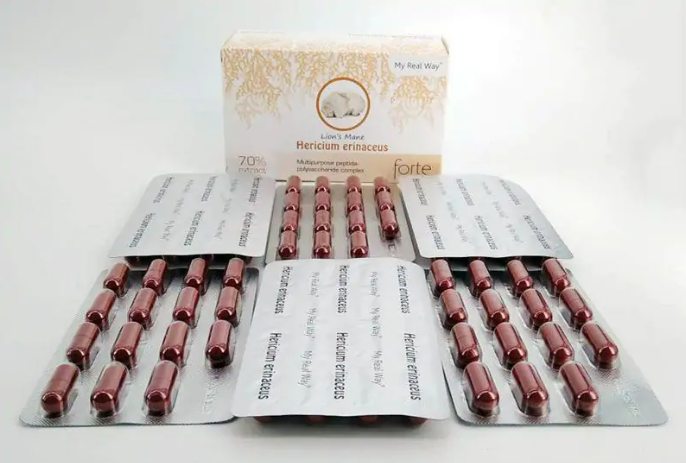Liūto karčiai grybo ekstraktas (Hericium erinaceus) 70% ,90 kaps.