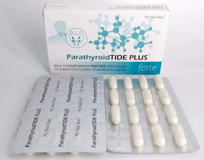 Maisto papildas prieskydinei liaukai ParathyroidTIDE PLUS su peptidais,30 kaps.