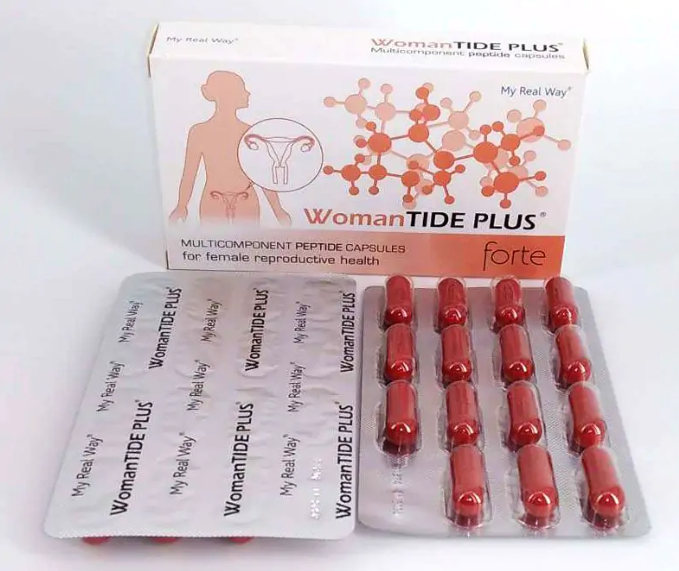 Maisto papildas moterims WomanTIDE PLUS forte su peptidais,30 kaps.