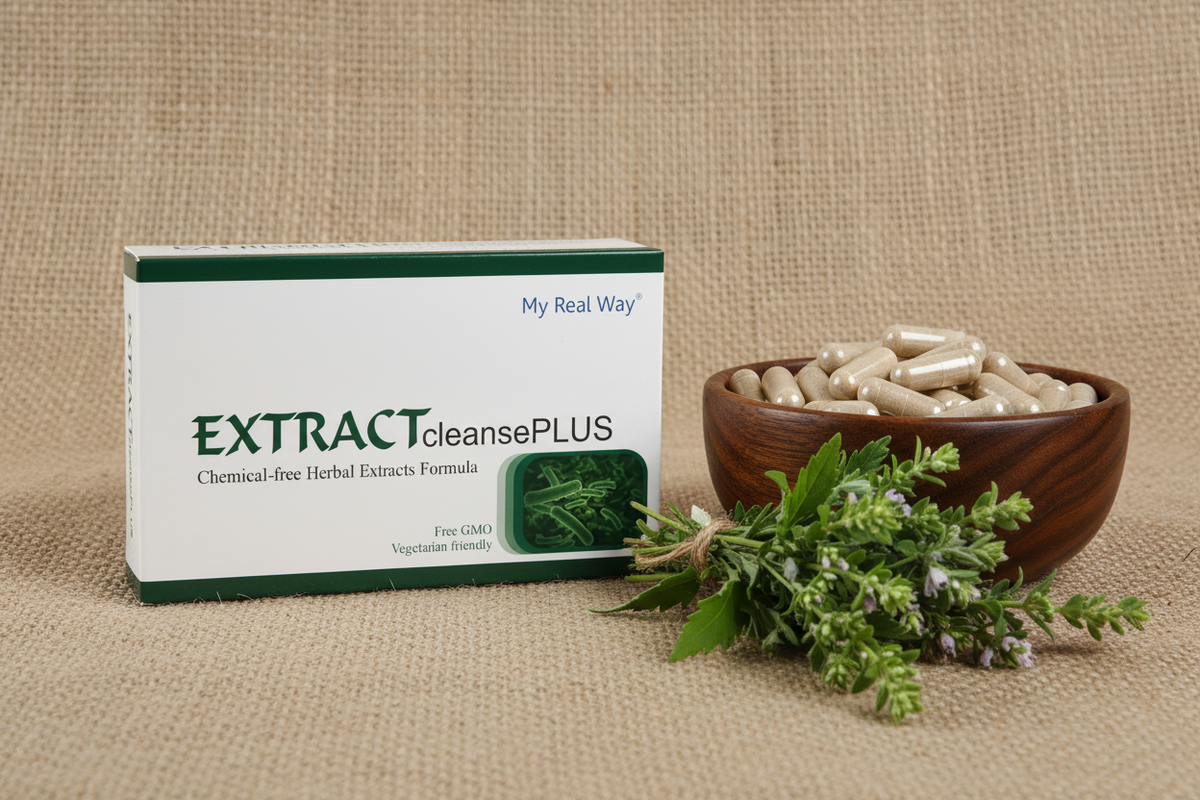 EXTRACTcleansePLUS – augalinis maisto papildas žarnyno ir virškinimo sistemos funkcijai palaikyti