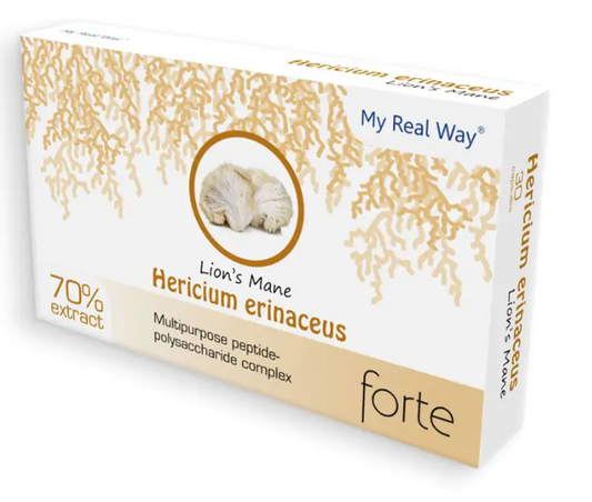 Liūto karčiai grybo ekstraktas (Hericium erinaceus) 70% , 30 kaps.
