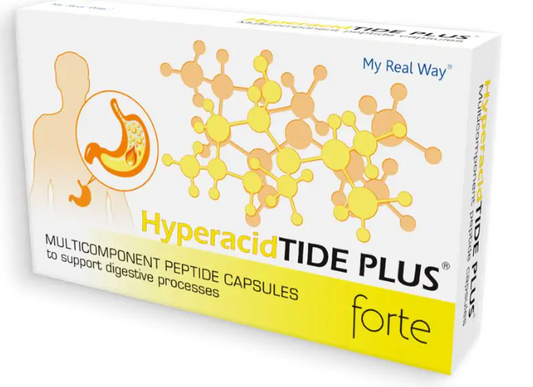 Maisto papildas skrandžiui HyperacidTIDE PLUS forte (padidėjusio rūgštingumo),30 kaps.