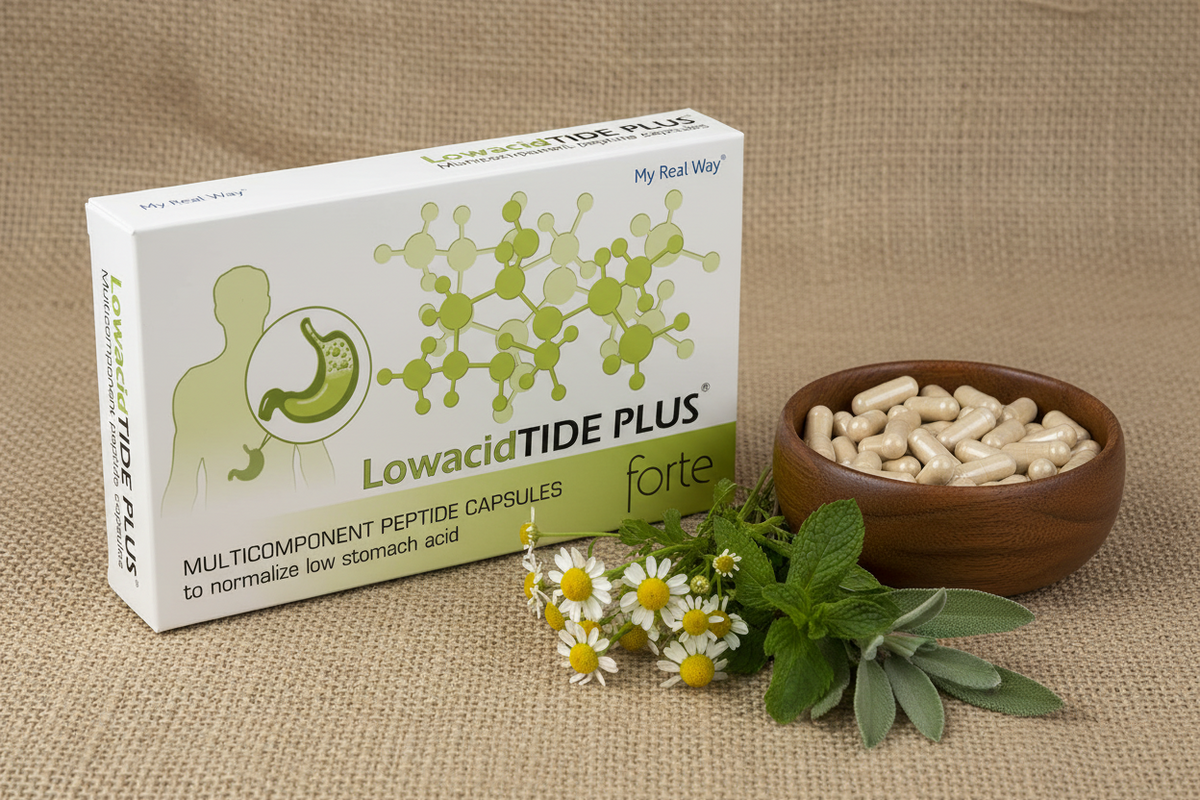 LowacidTIDE PLUS Forte – Peptidų kompleksas skrandžiui esant sumažėjusiam rūgštingumui