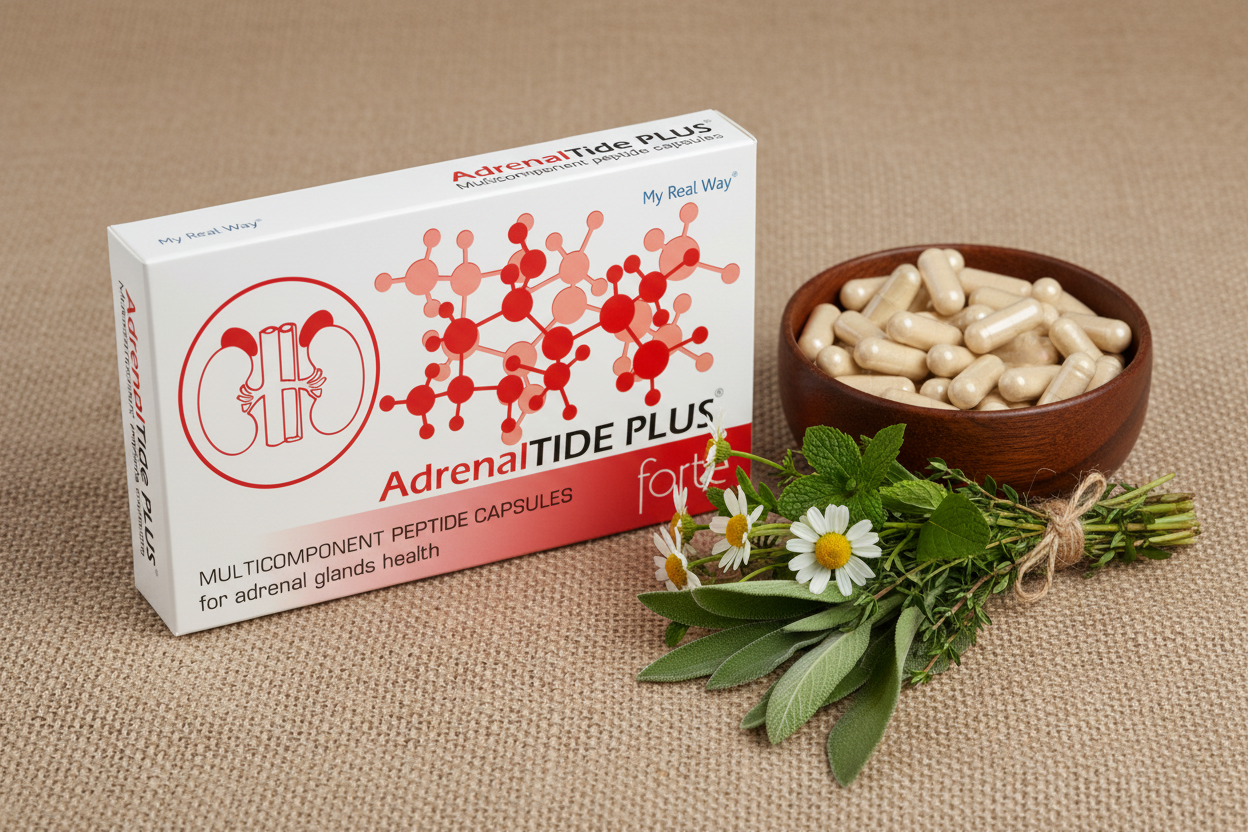 Maisto papildas antinksčiams AdrenalTIDE PLUS forte su peptidais,30 kaps.