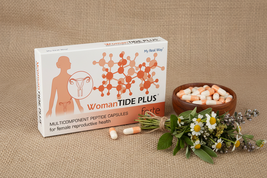 Maisto papildas moterims WomanTIDE PLUS forte su peptidais,30 kaps.