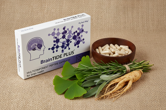 Maisto papildas smegenims BrainTIDE PLUS forte su peptidais,30 kaps.