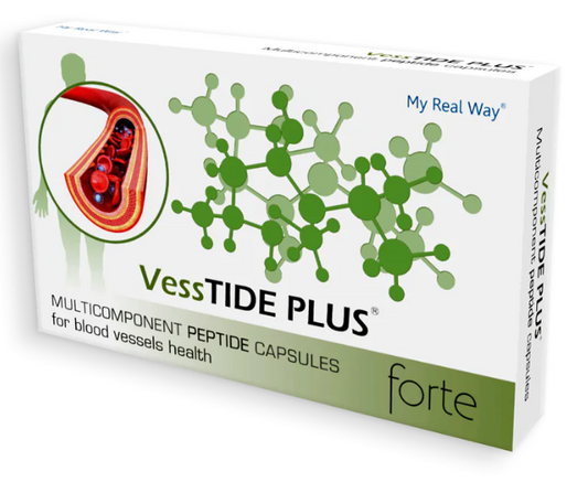 Maisto papildas kraujagyslėms VessTIDE PLUS forte su peptidais,30 kaps.