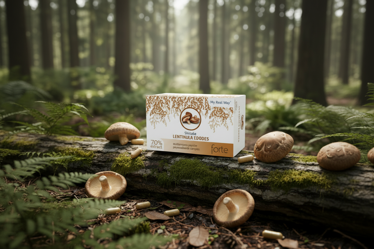 Šhiitake grybų ekstraktas (Lentinula edodes Shiitake) 70% ,90 kaps